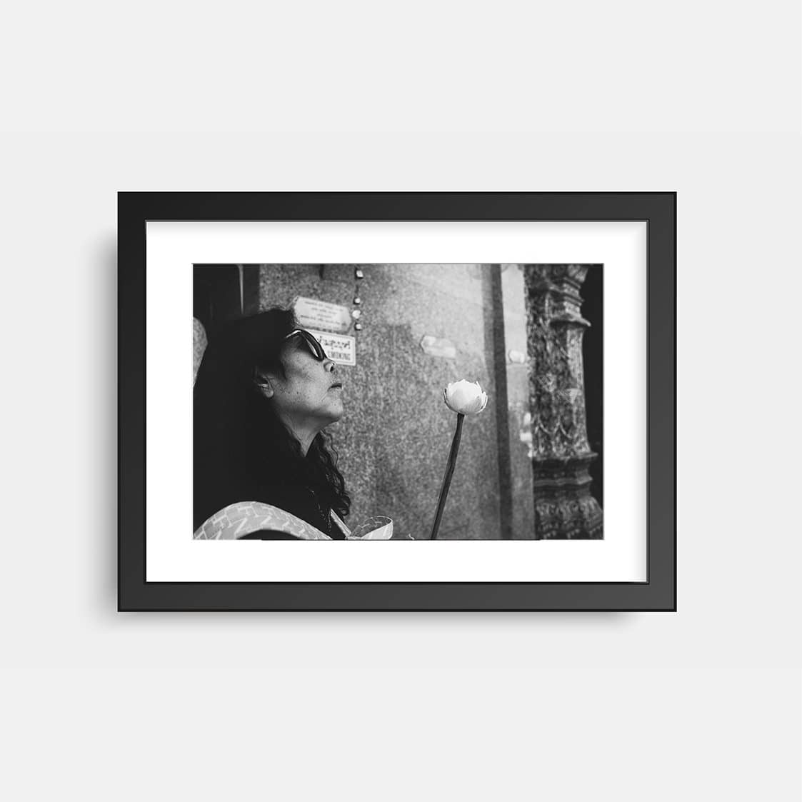 woman with a lotus flower framed1