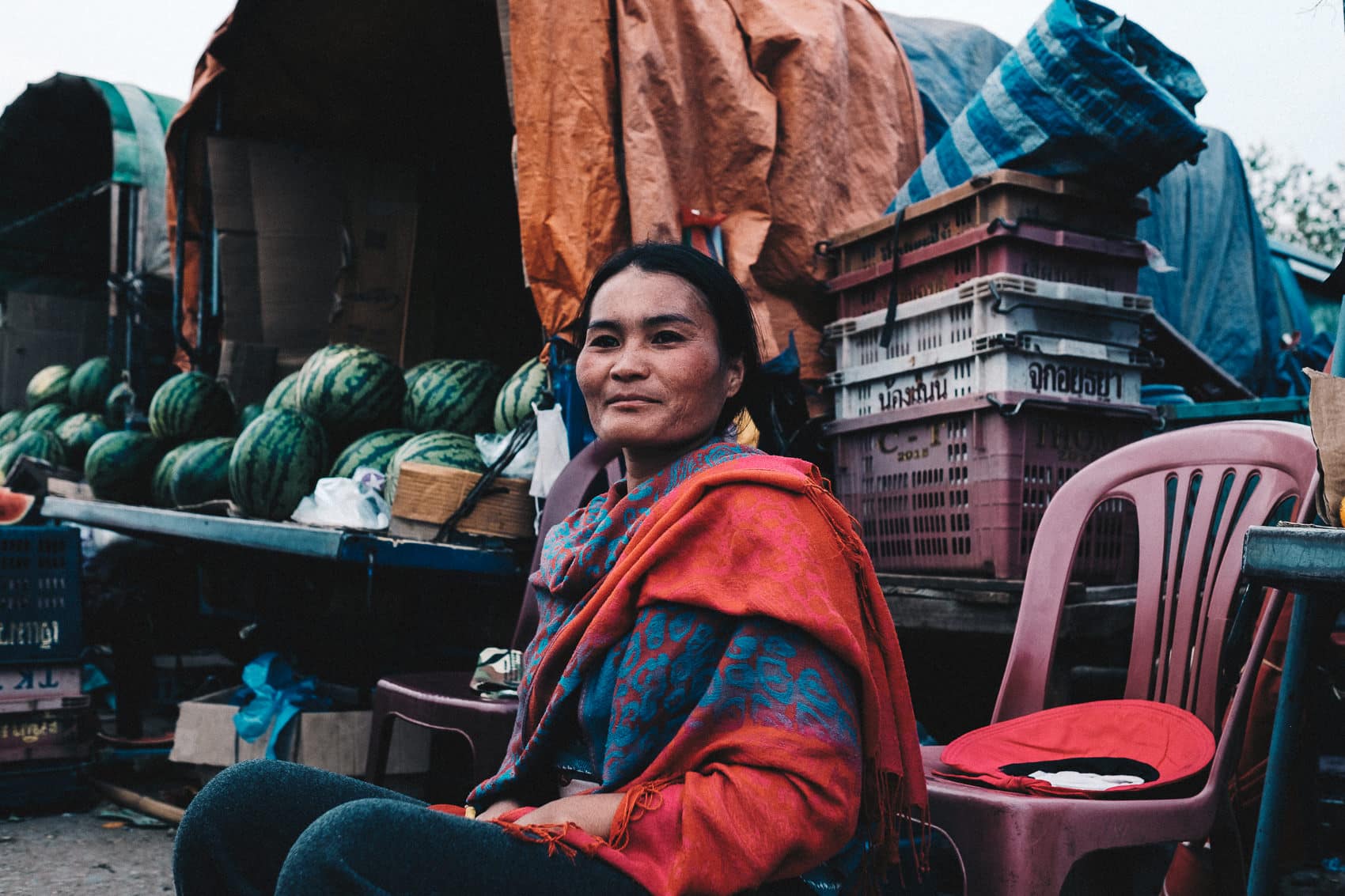 Laos Phonsavan 2019 27 Watermelon Seller