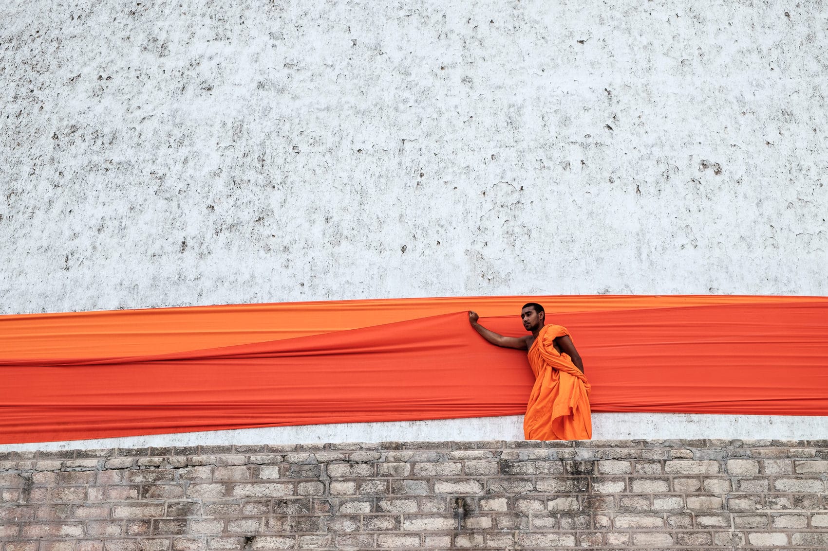 Sri Lanka Anuradapura 2015 10 Monk In Orange